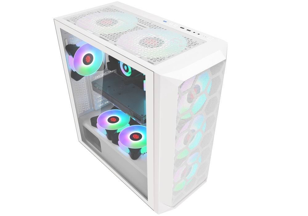 Pleiades E-ATX/ATX/M-ATX Gaming PC Desktop Computer Case Full Tower White with Side Tempered Glass Panels with 8 Fan Support (Fans not including) Pleiades E-ATX/ATX/M-ATX Gaming PC Desktop Computer Case Full Tower White with Side Tempered Glass Panels with 8 Fan Support (Fans not including)